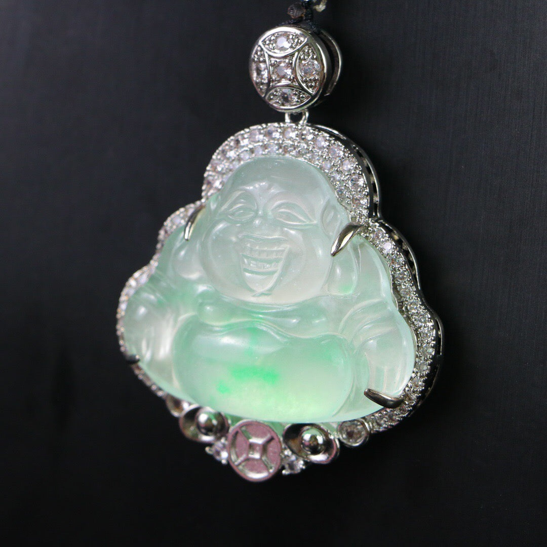 Chinese Antique Perfect High Ice Precision Carving 【 Maitreya Buddha Brand 】