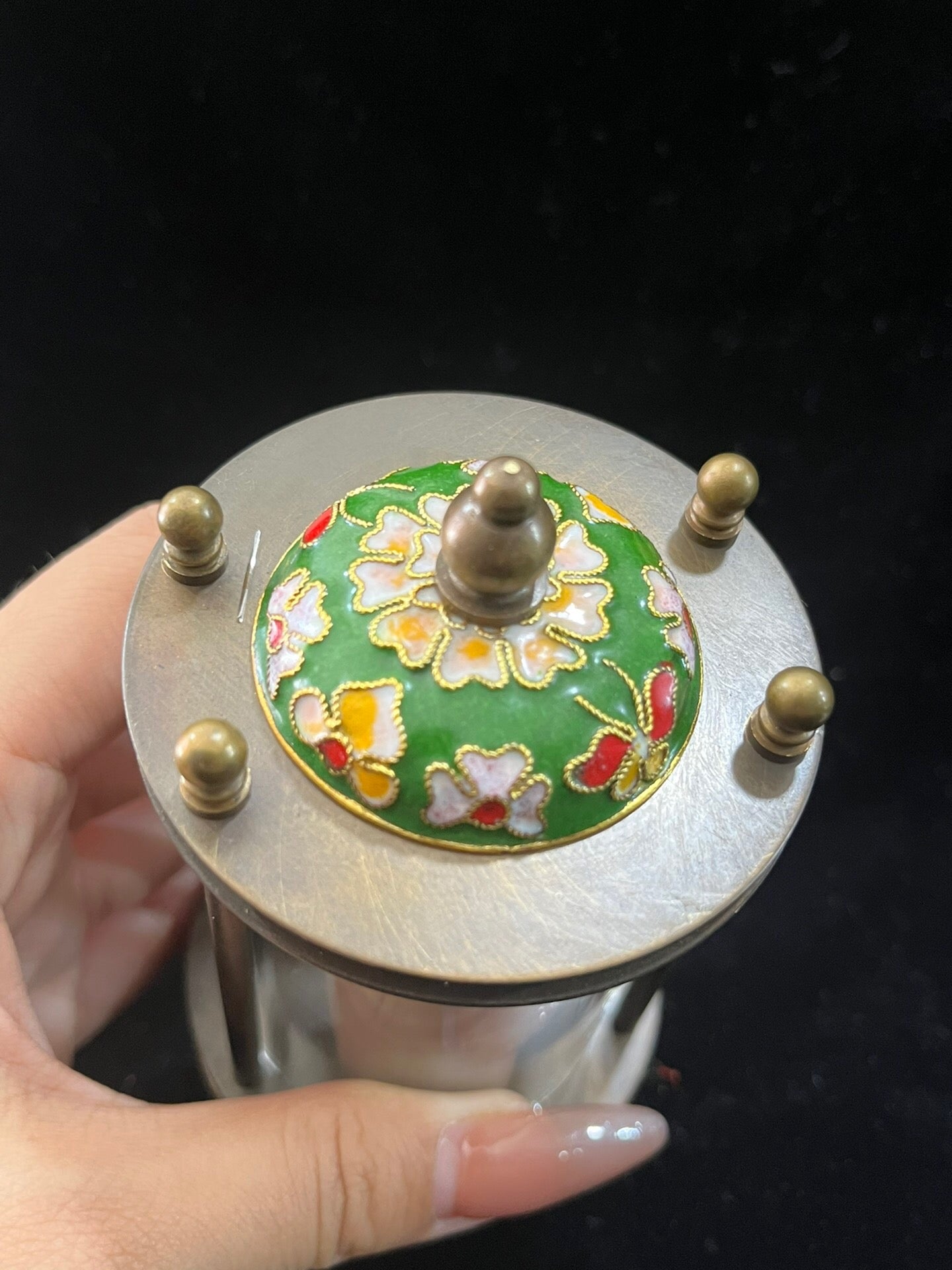 Chinese antique cloisonn é cylindrical watch