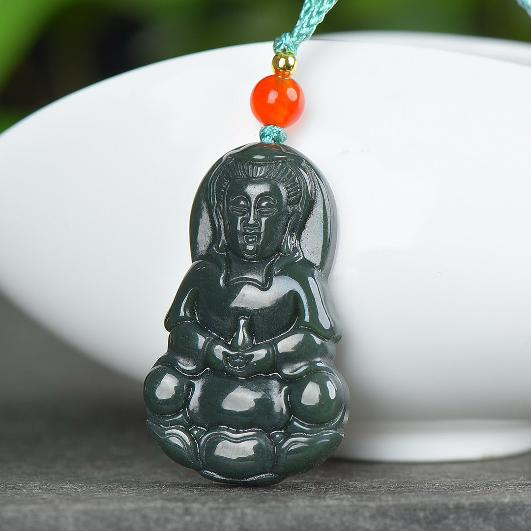 Hotan Jade Blue Jade Guanyin