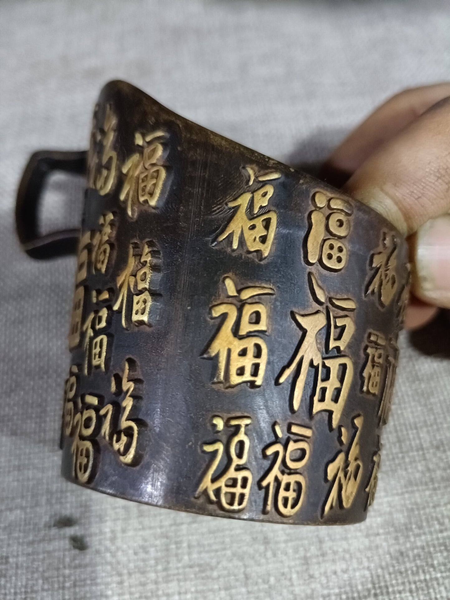 Chinese antique pure copper water cup