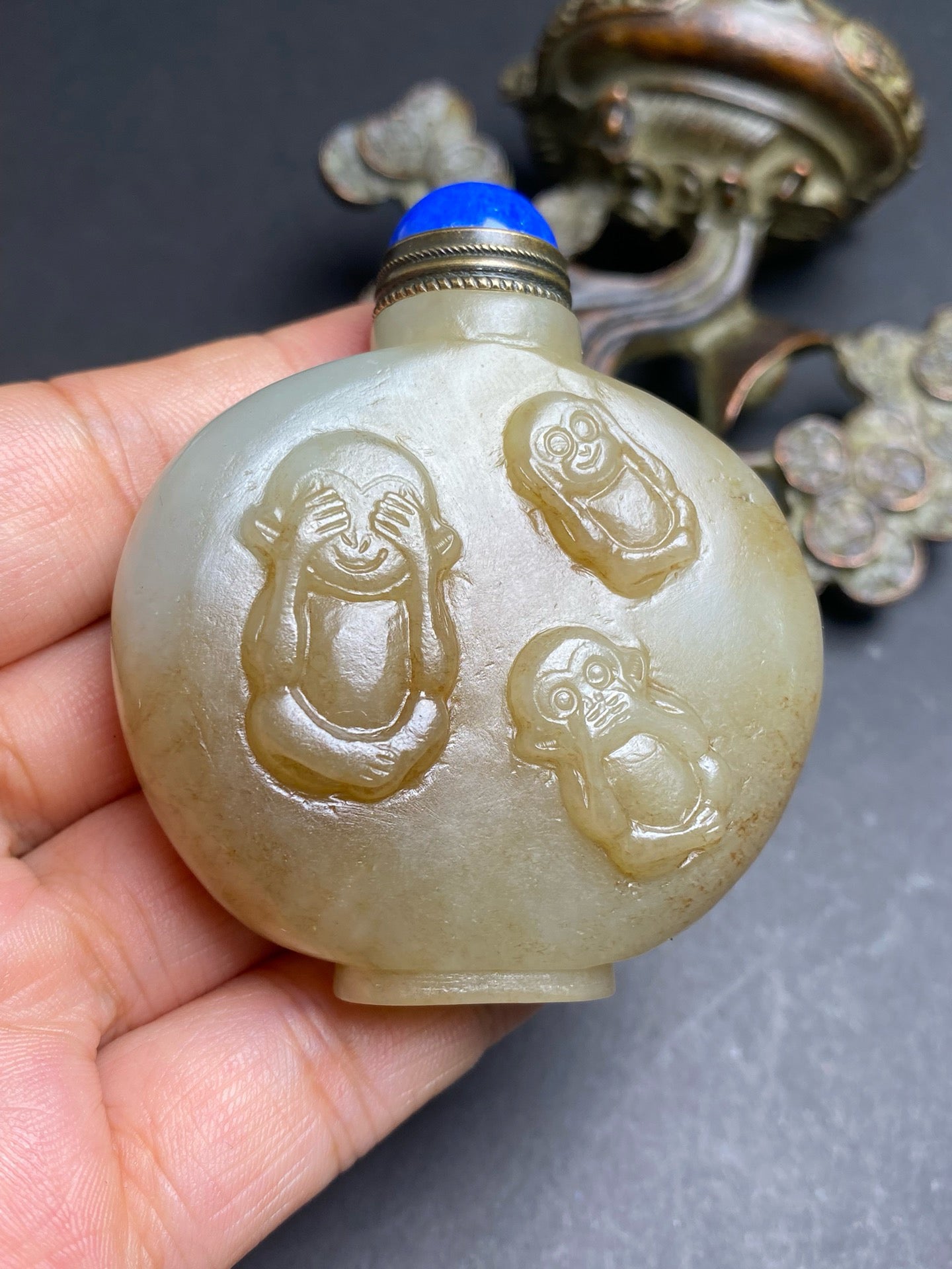Chinese antique Hotan Jade snuff bottle