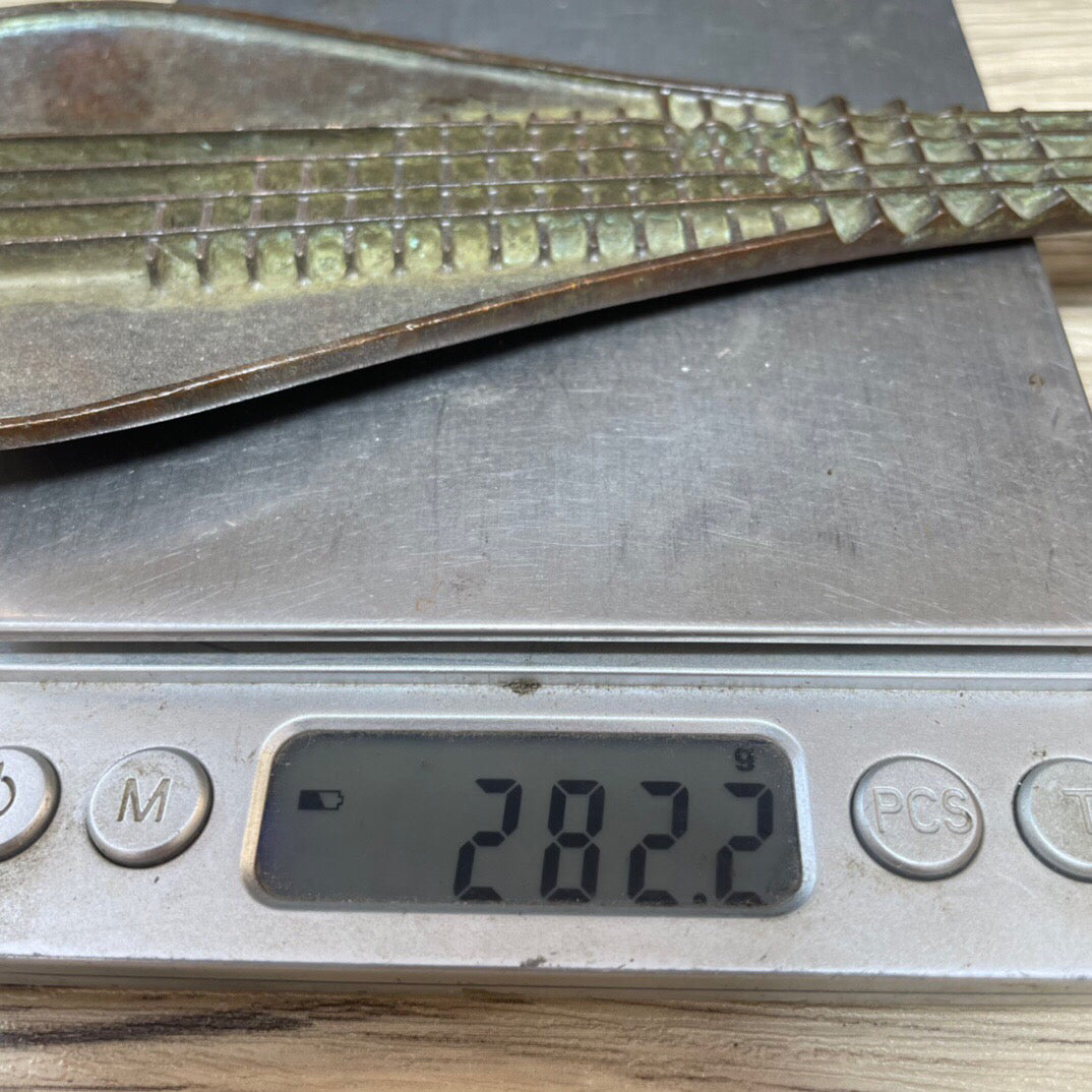 Chinese antique pure copper pipa incense insert