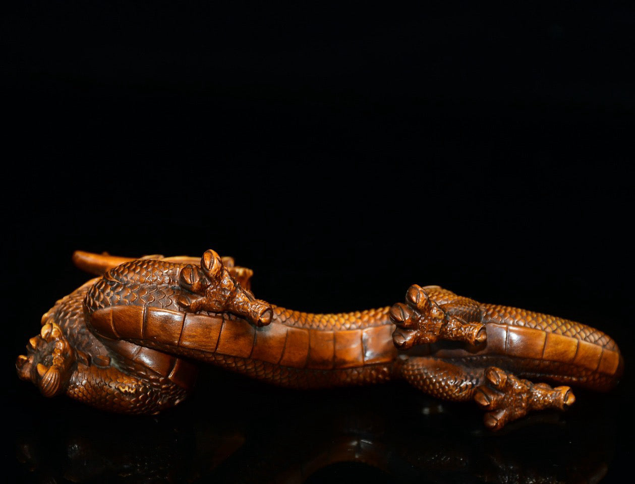 Huangyang wooden dragon pen holder ornament