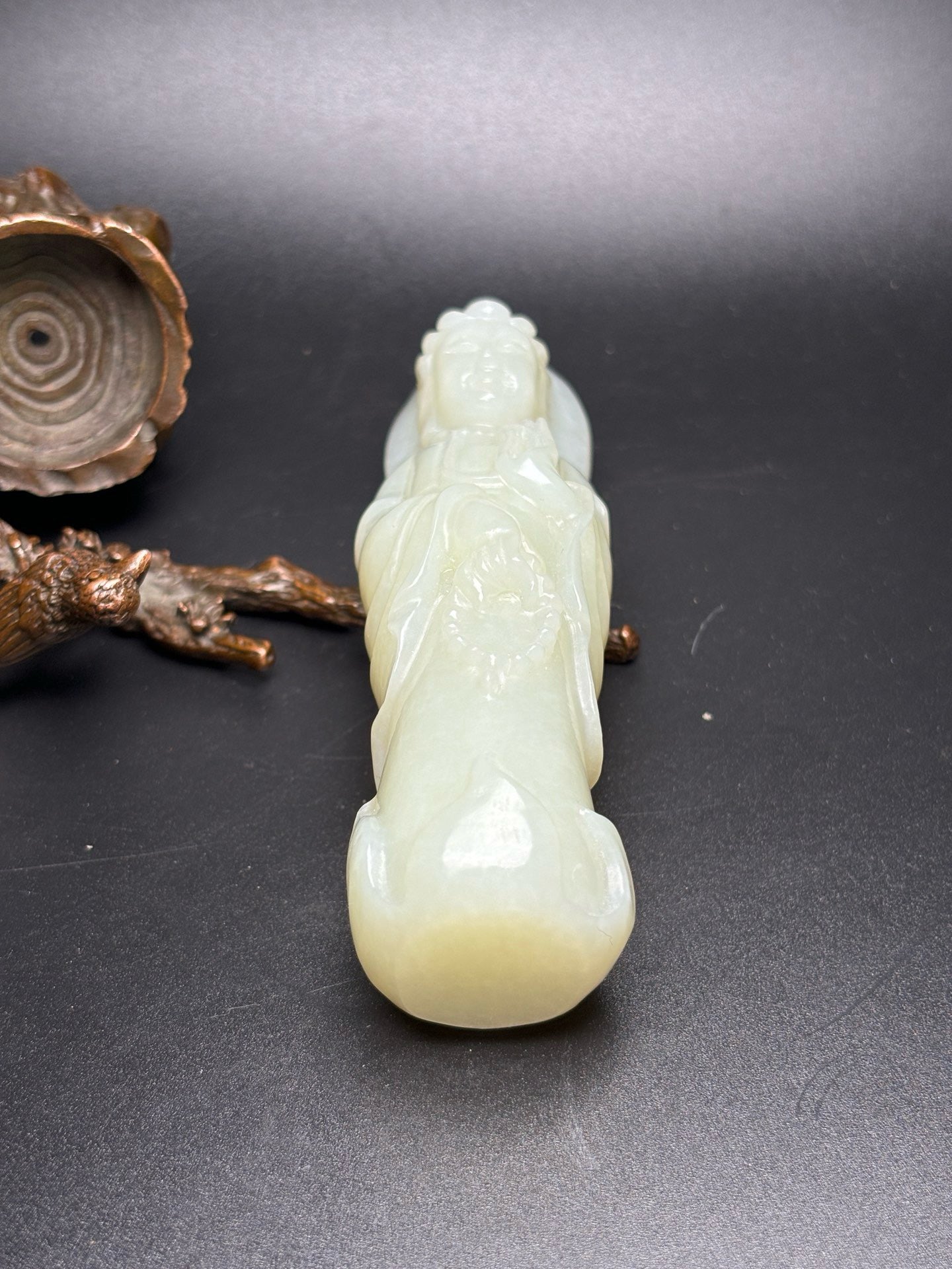 Chinese Antique Hotan Jade Guanyin Bodhisattva