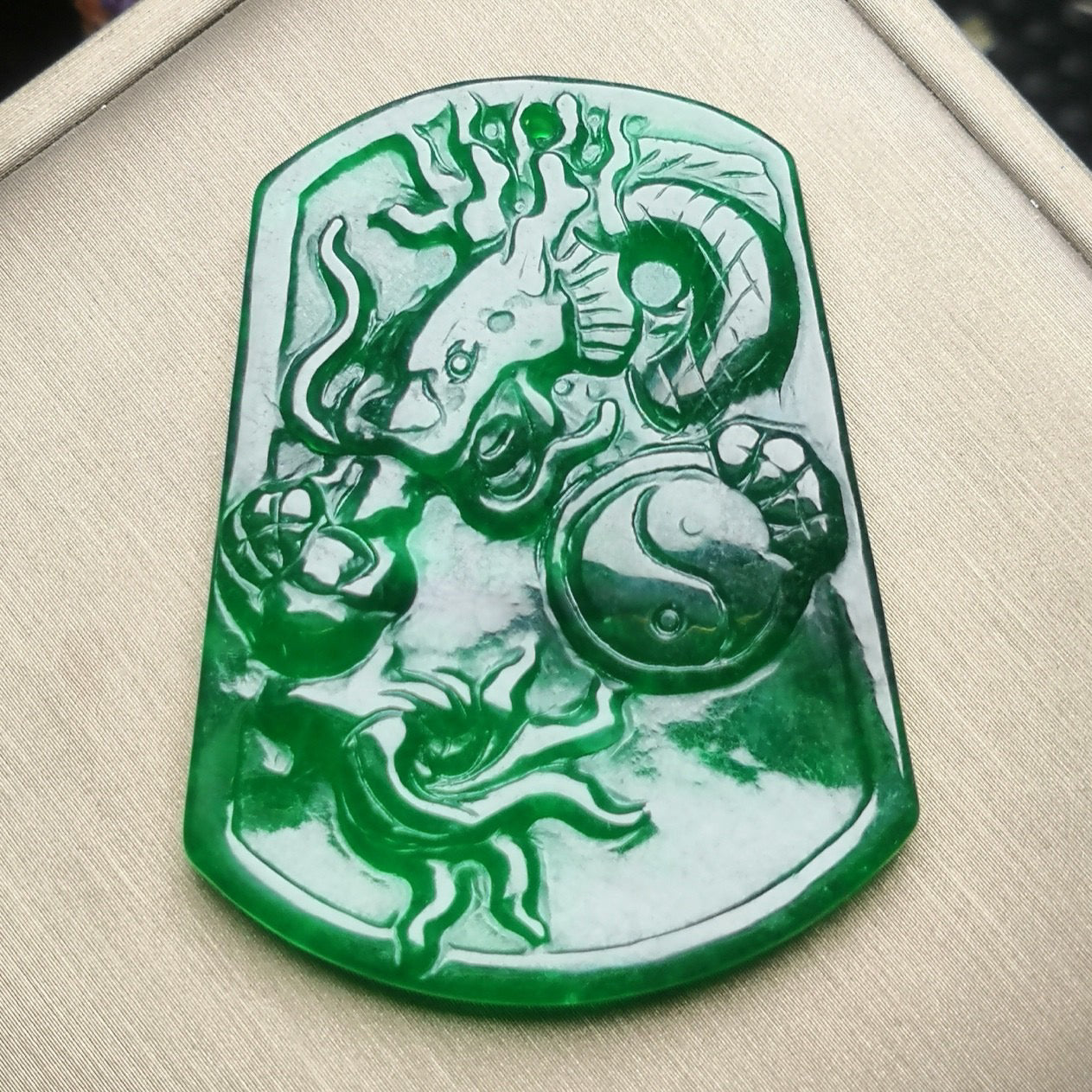 Ice Green Jade Dragon Card