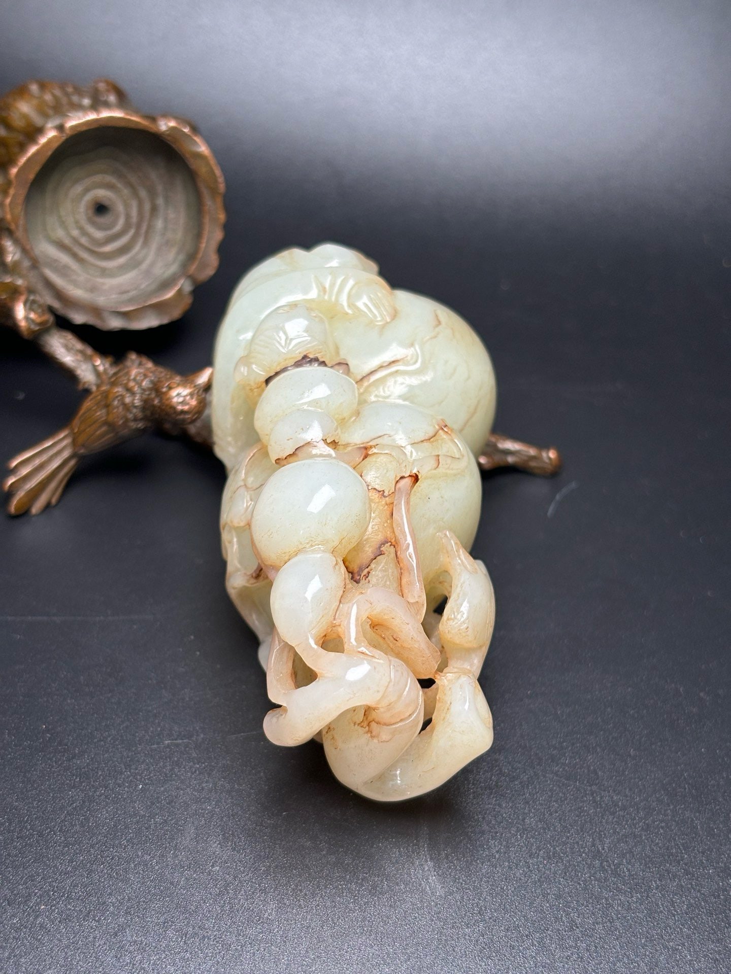 Chinese antique Hotan Jade gourd handle