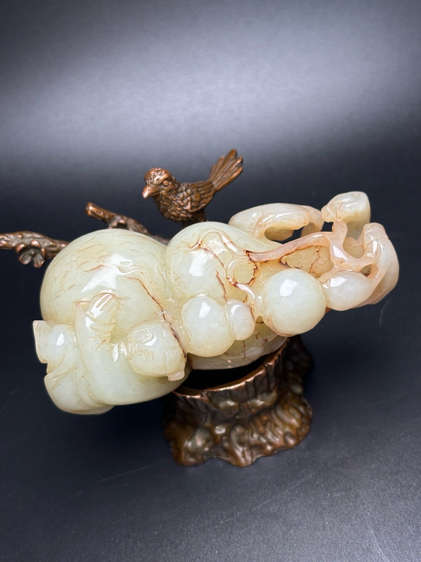 Chinese antique Hotan Jade gourd handle