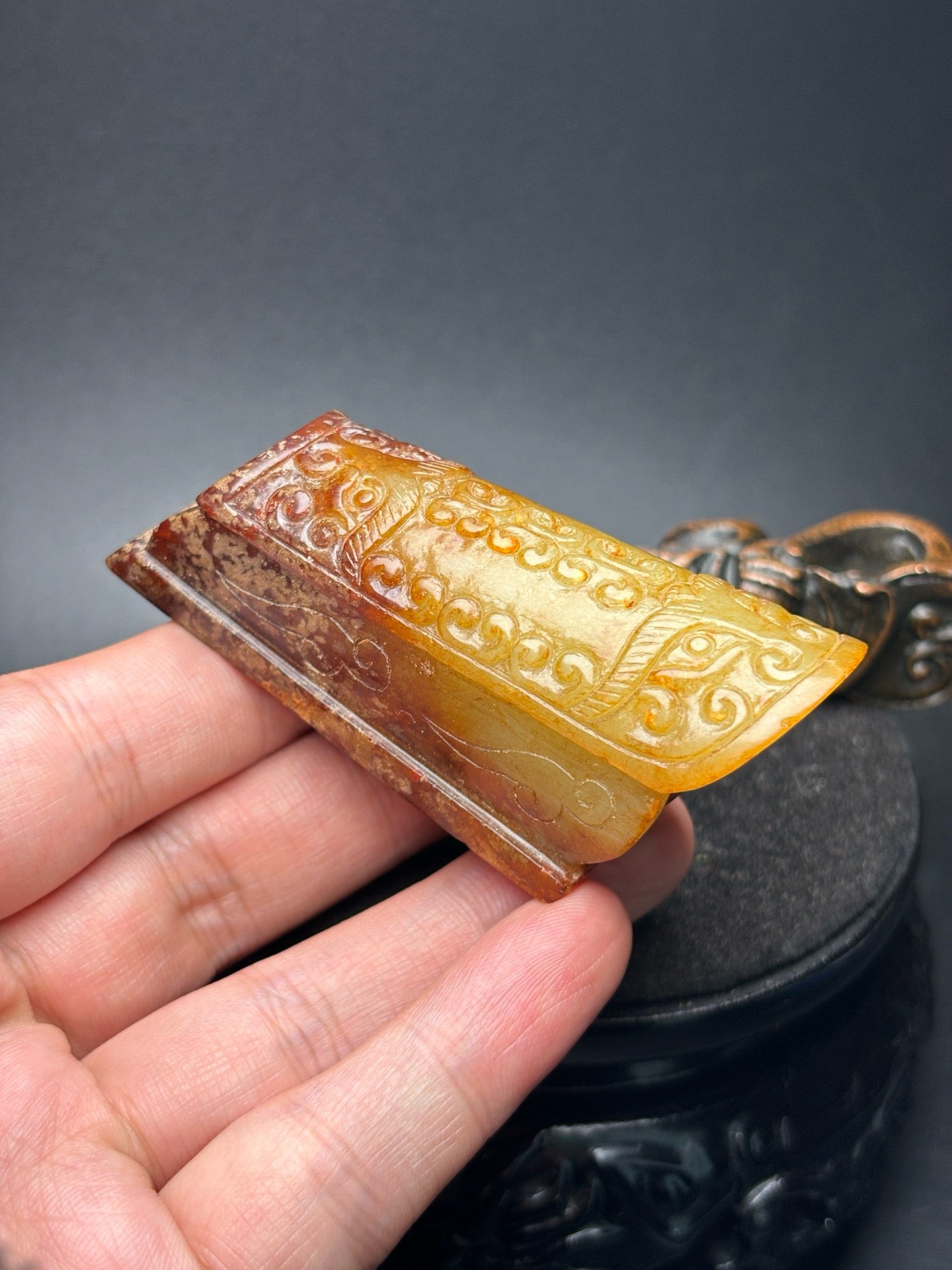 Chinese antique Hotan Jade coffin handle