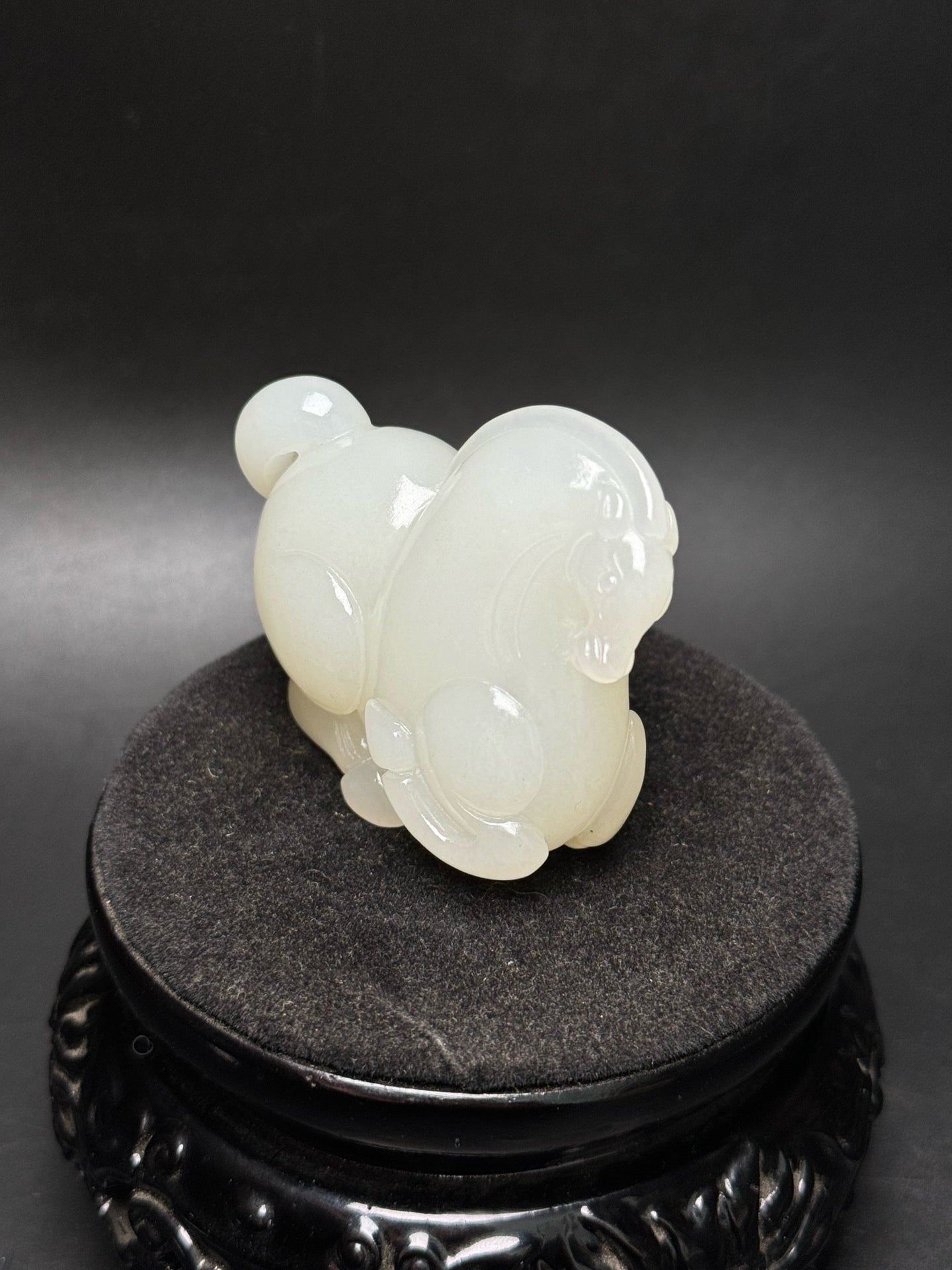 Chinese Antique Hotan Jade Mutton White Jade Horse Handle