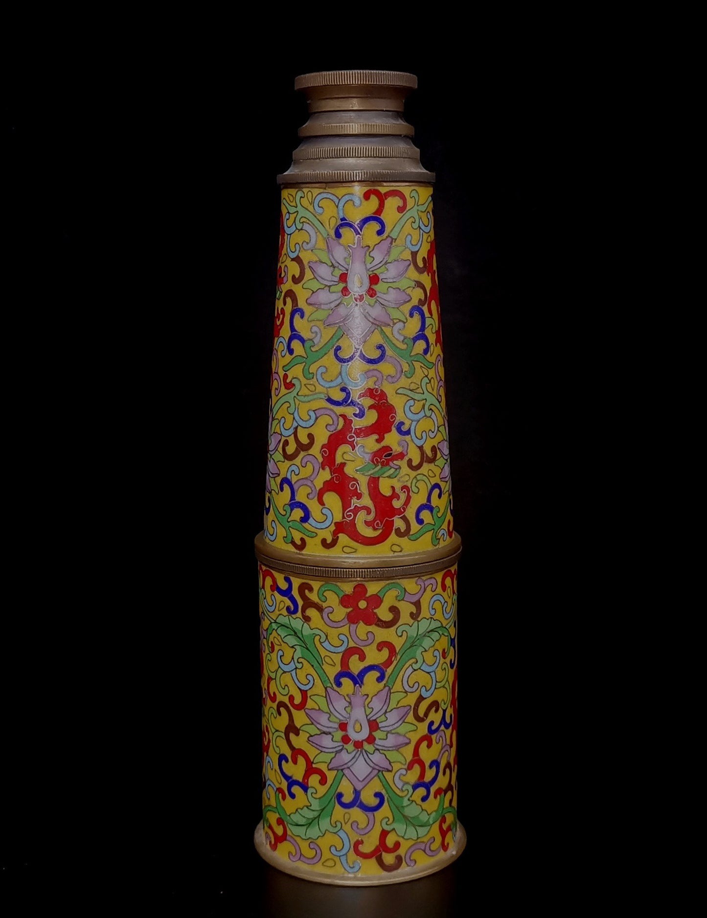 Copper enamel colored telescope