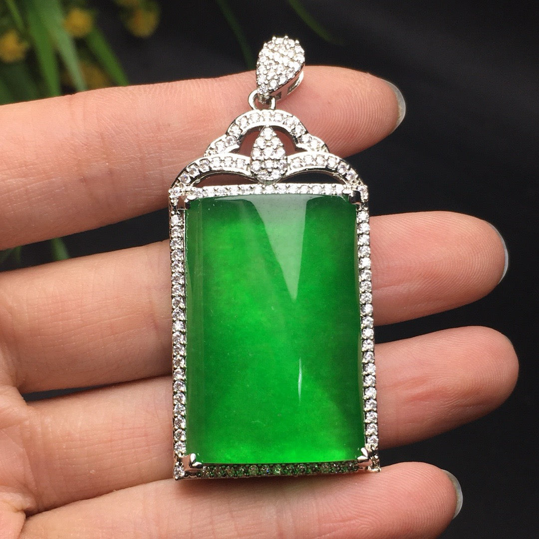 Ice Green Safe Jade Plaque