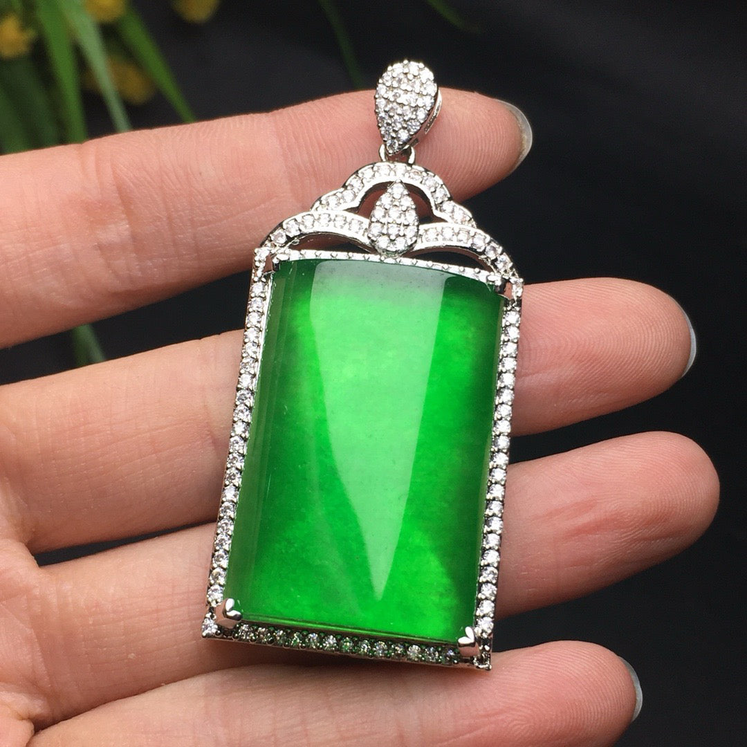 Ice Green Safe Jade Plaque