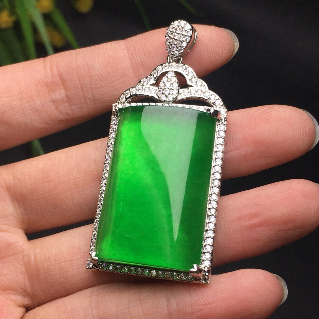 Ice Green Safe Jade Plaque
