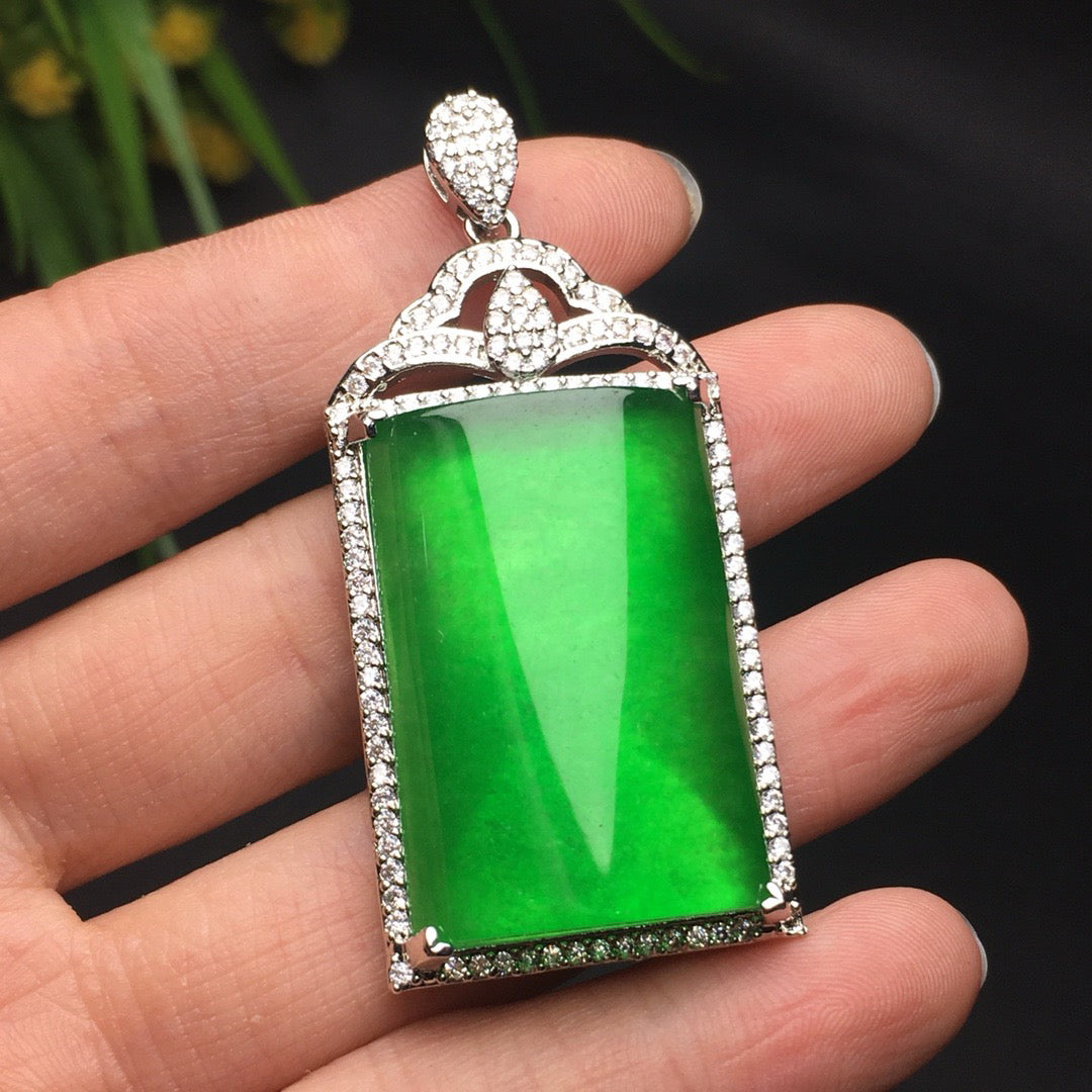Ice Green Safe Jade Plaque