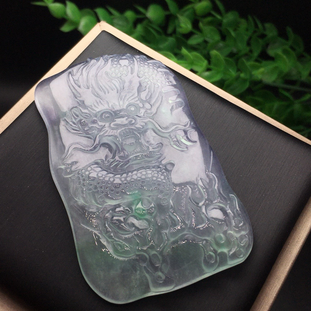 Ice Drifting Green Jade Dragon Card