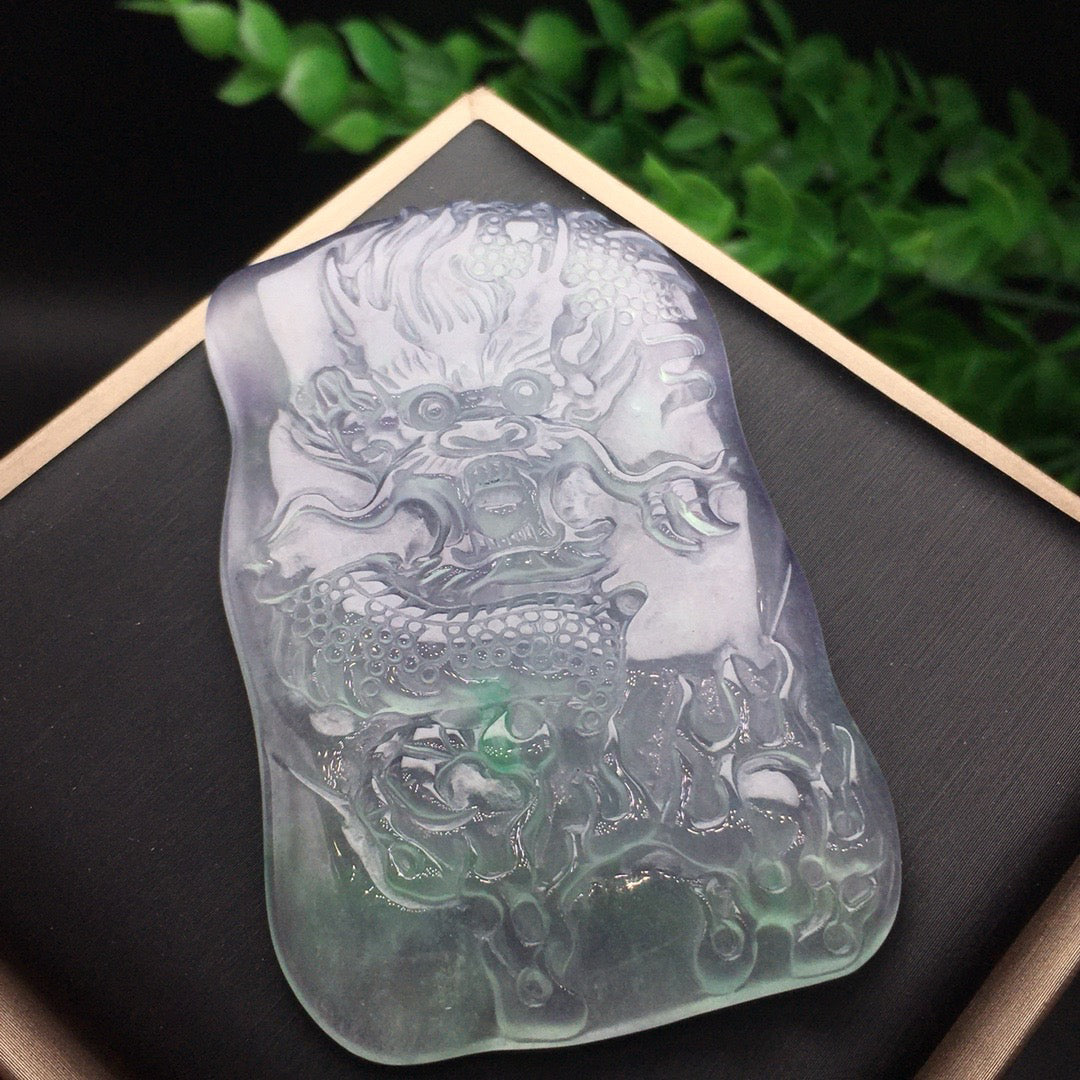 Ice Drifting Green Jade Dragon Card