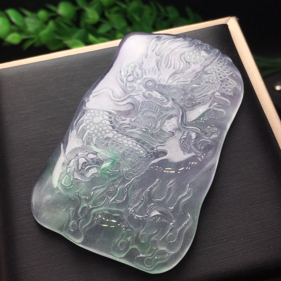 Ice Drifting Green Jade Dragon Card