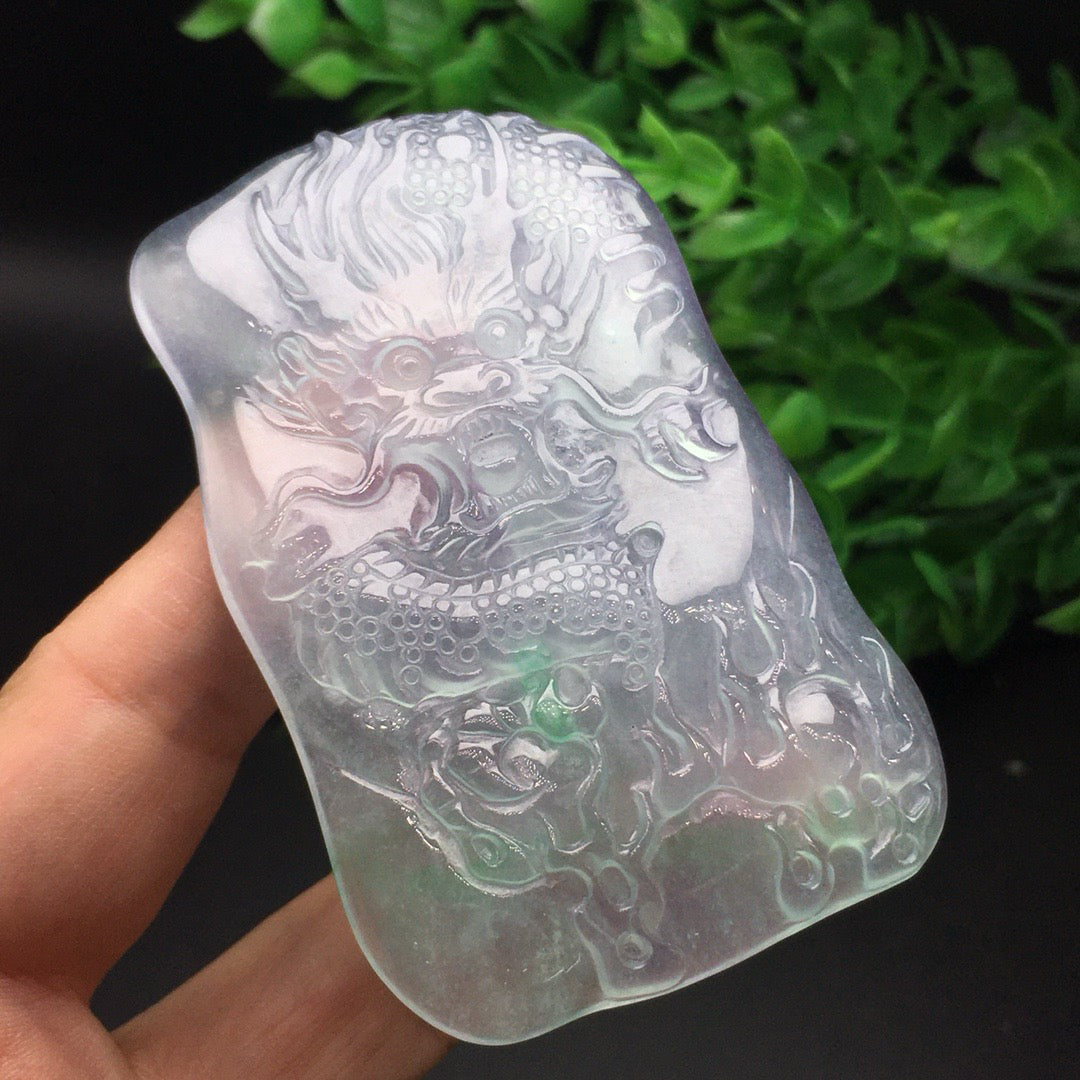 Ice Drifting Green Jade Dragon Card