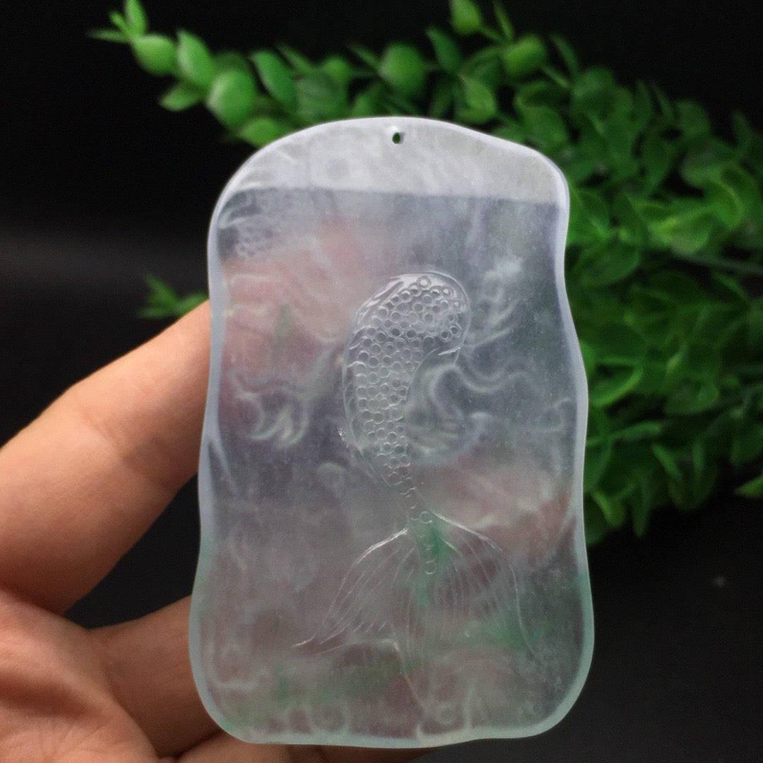 Ice Drifting Green Jade Dragon Card