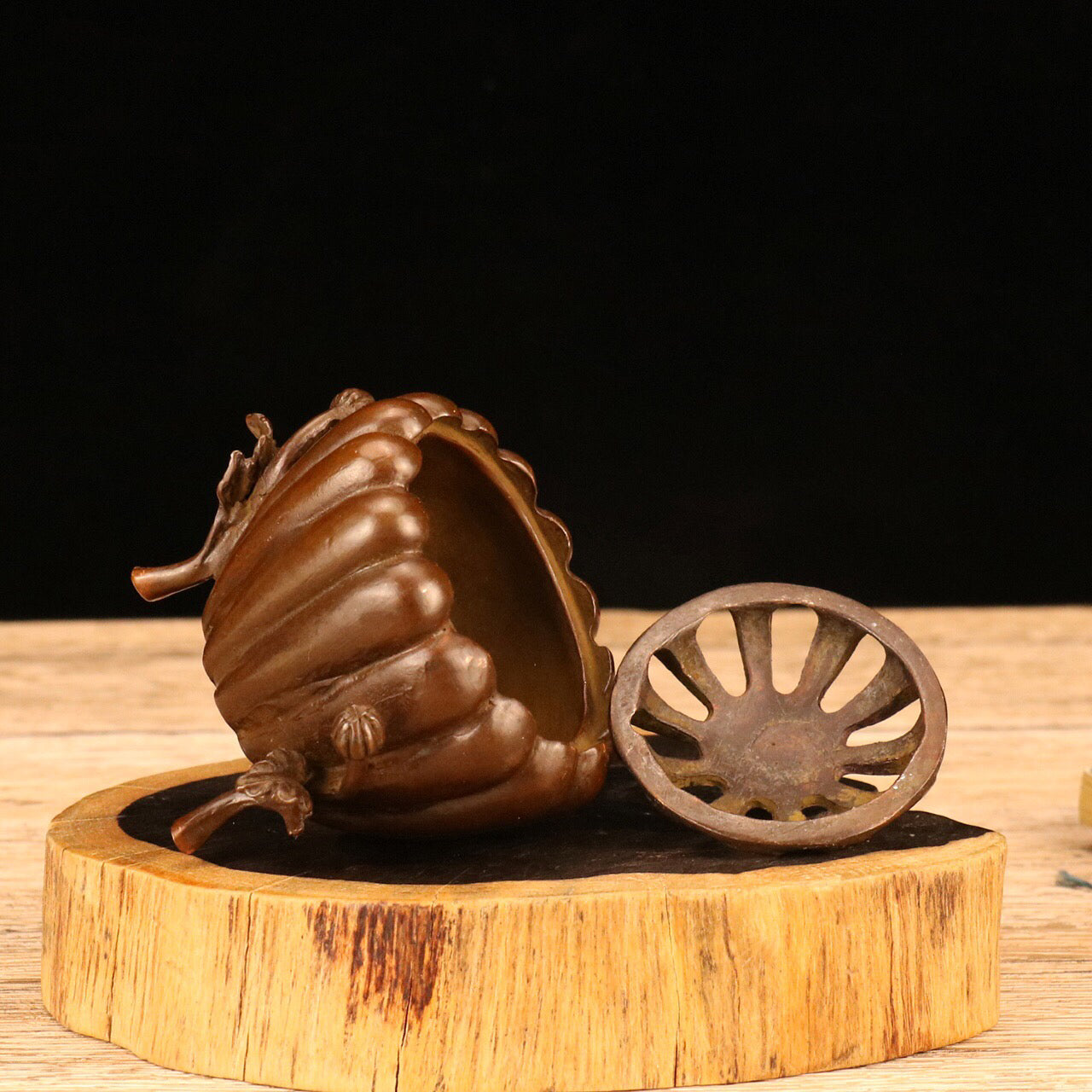 Chinese antique pumpkin incense burner