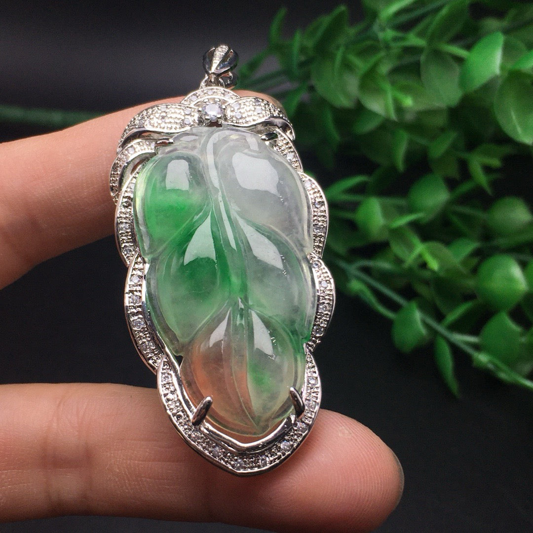 Ice colored golden branches and jade leaves