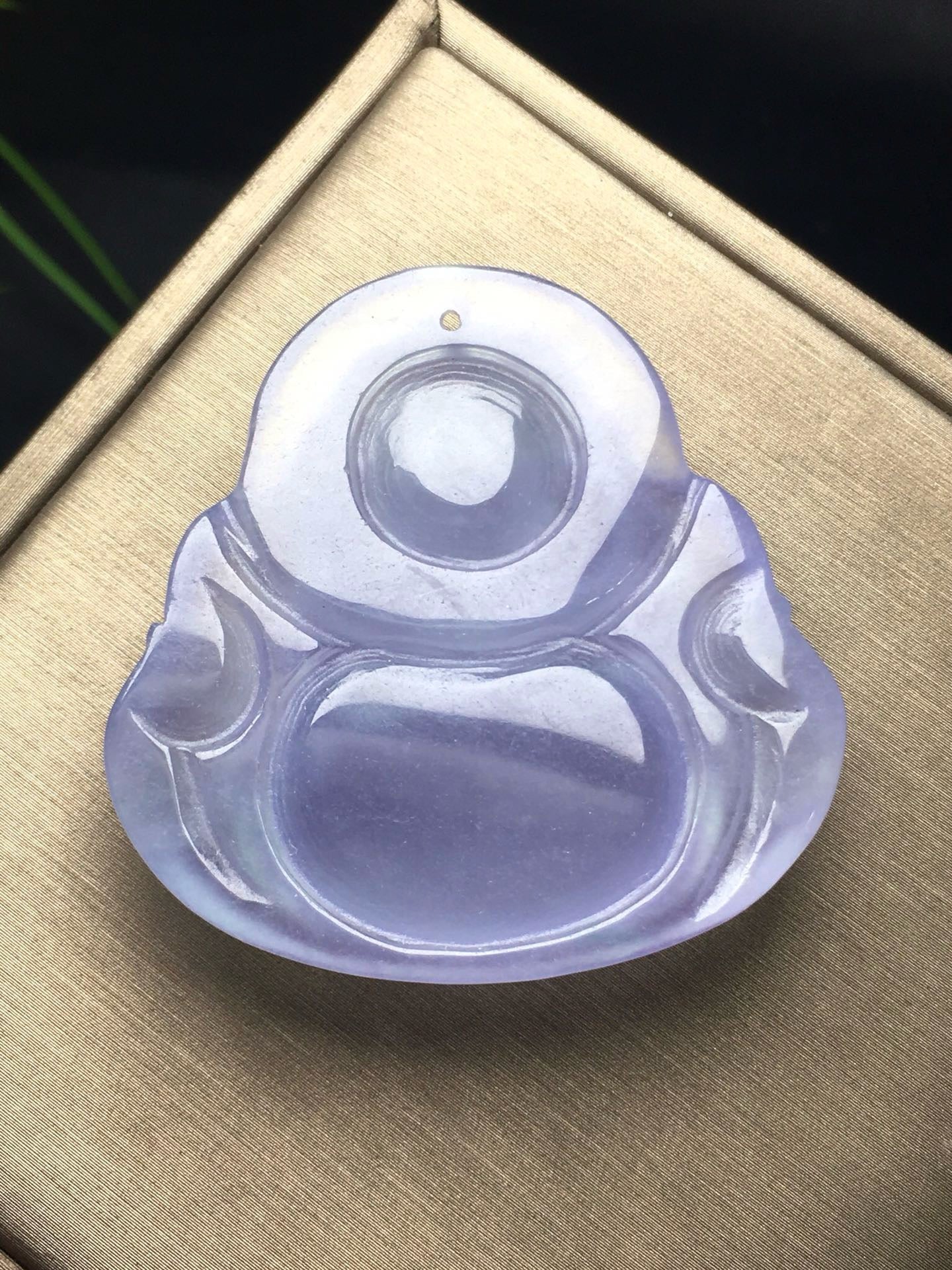 Ice Violet Jade Buddha Gong