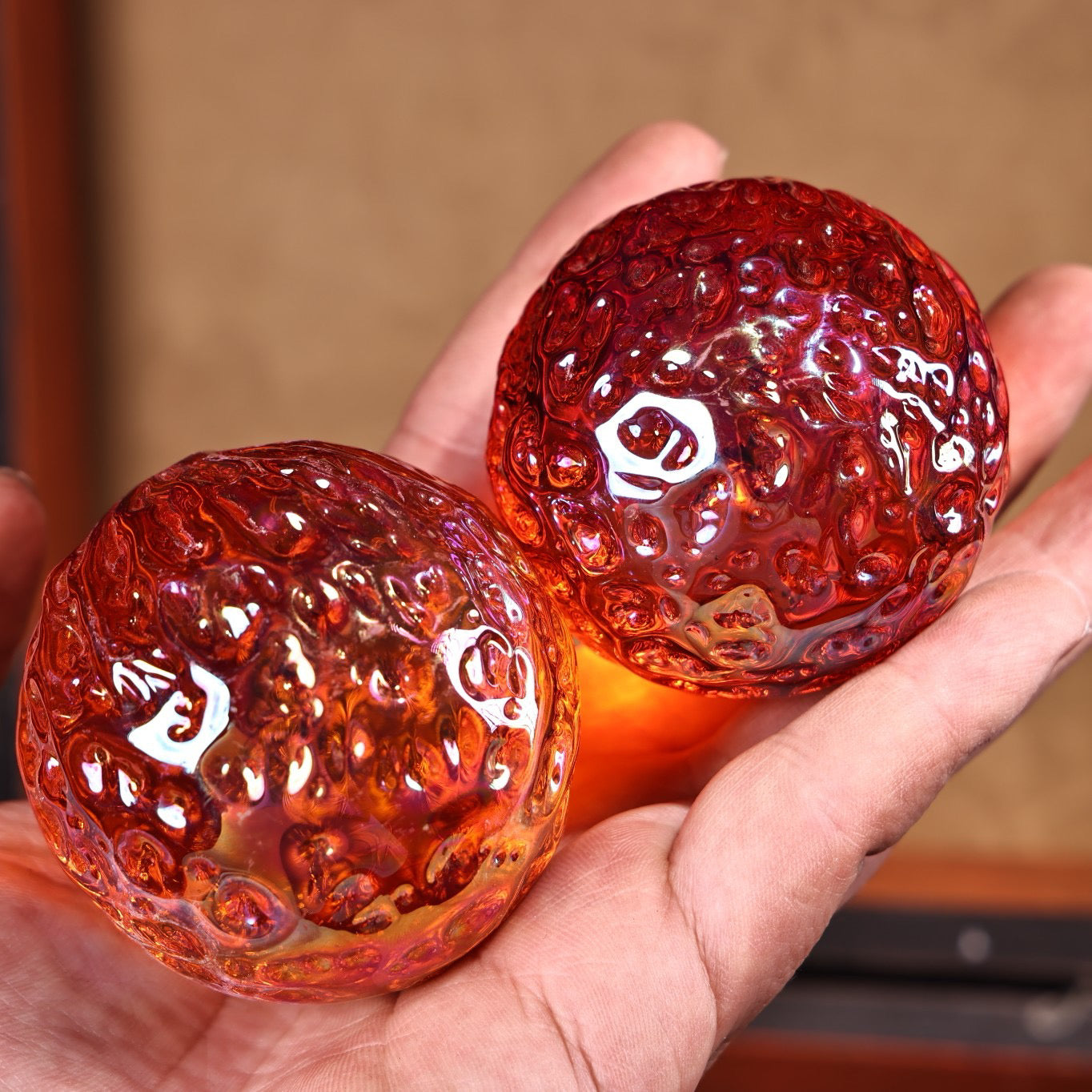 A box of Chinese antique meteorite balls
