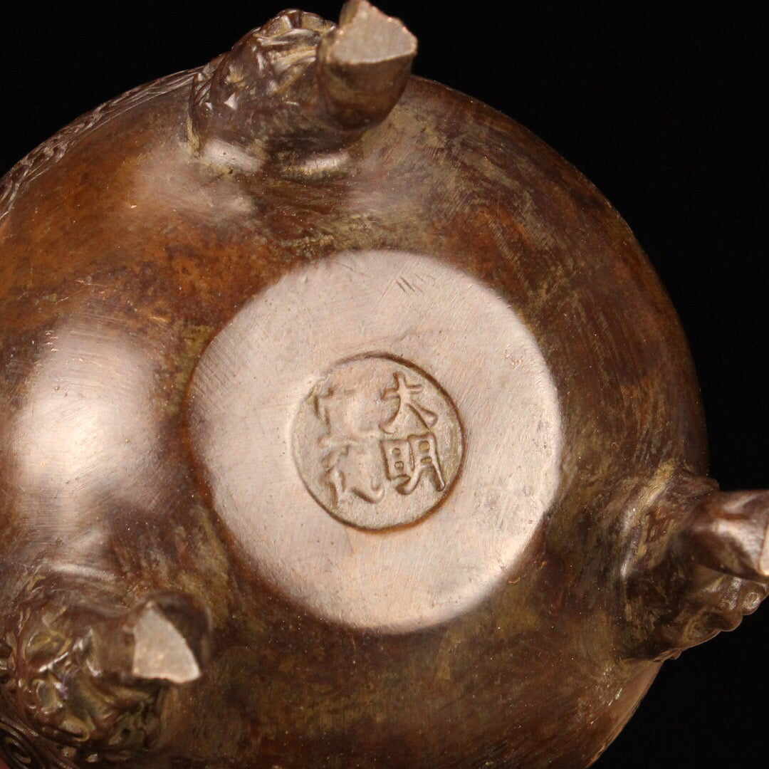 Chinese Antique Network Cover Three Layer Incense Burner