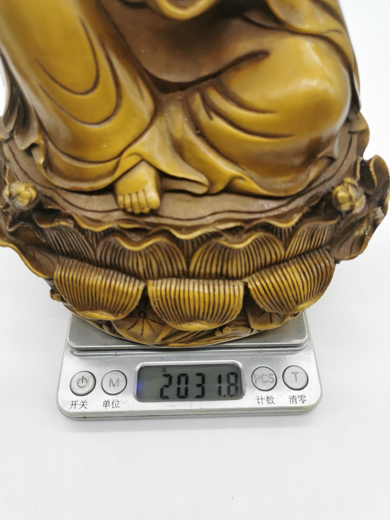 Chinese antique brass seated Guanyin statue