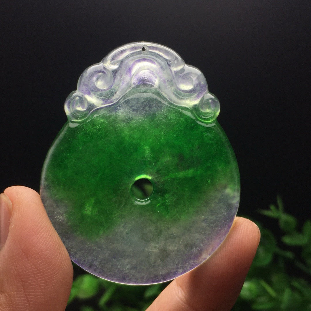 Ice floating green jade safety buckle
