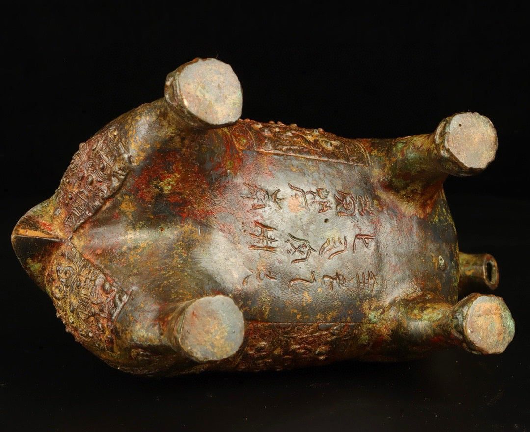 Chinese antique bronze auspicious beast statue