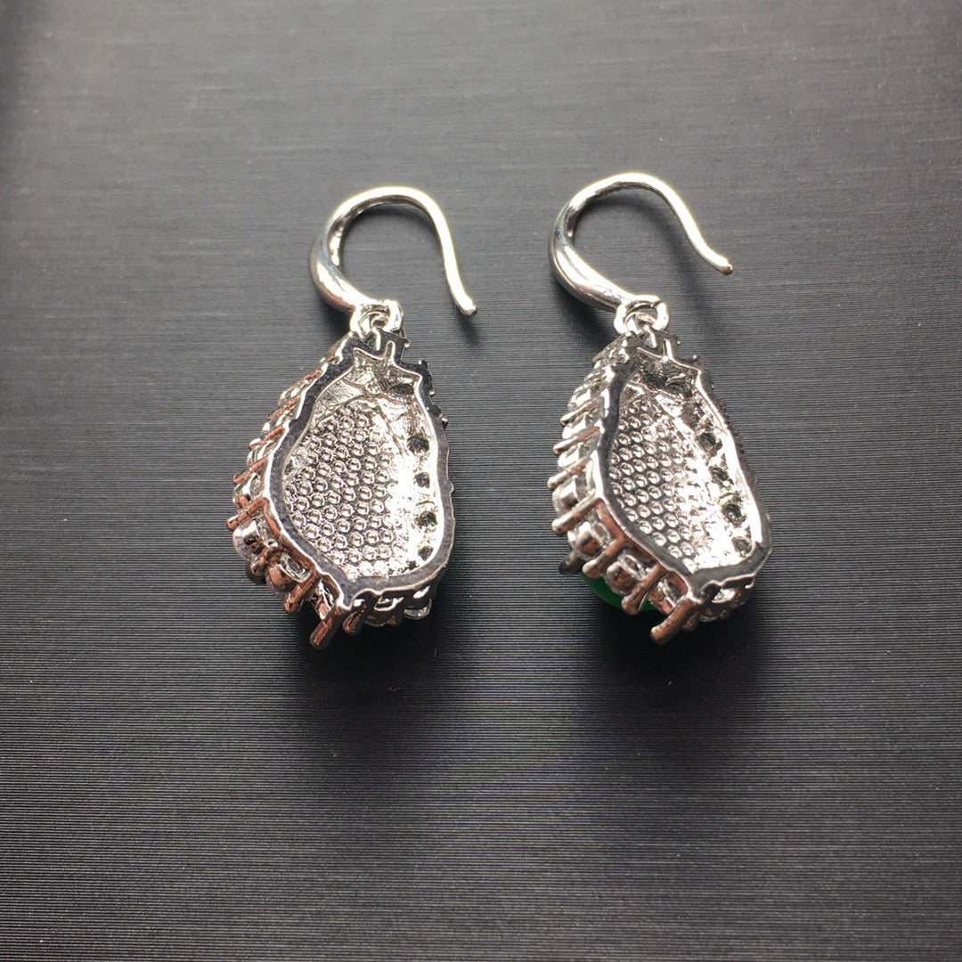 Ice Green Jade Gourd Earrings
