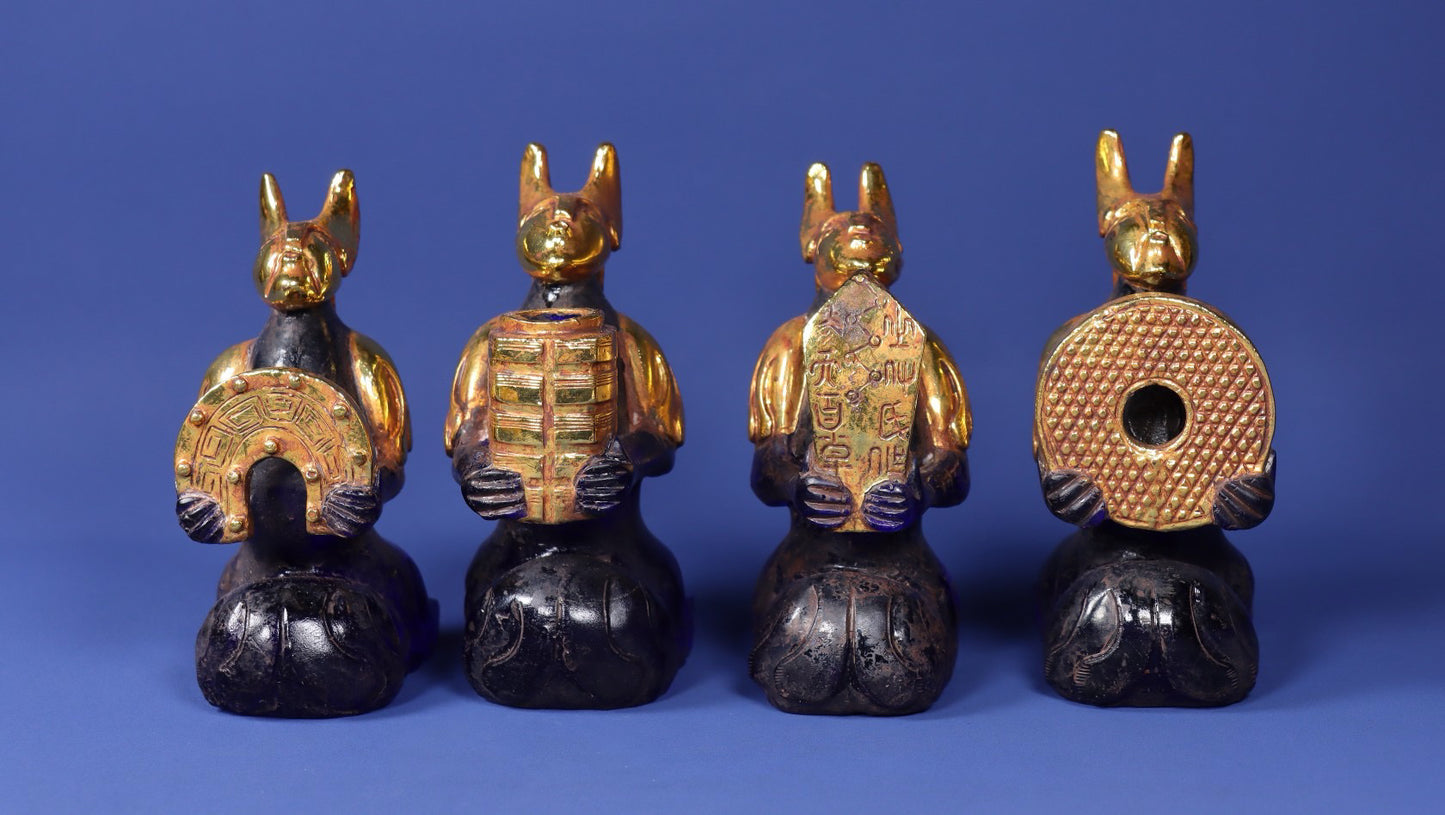 A set of ancient Chinese glazed ornaments
