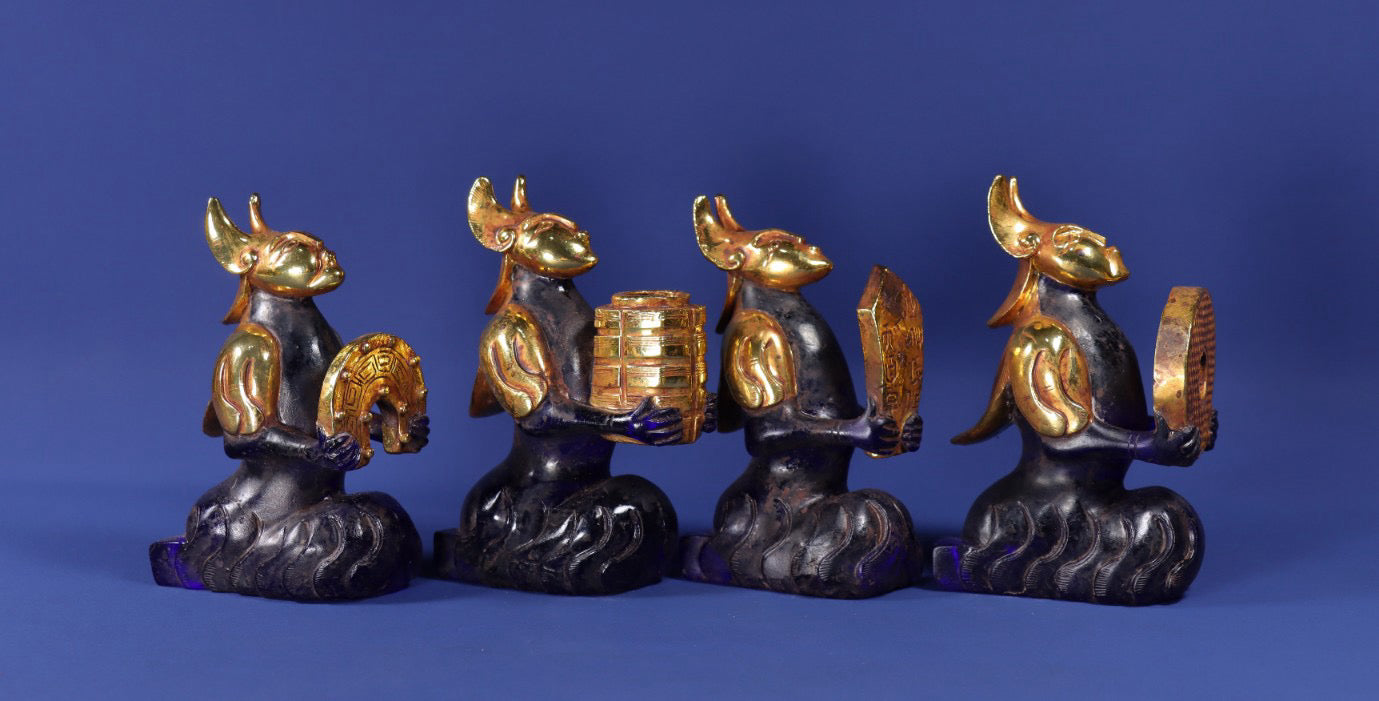 A set of ancient Chinese glazed ornaments