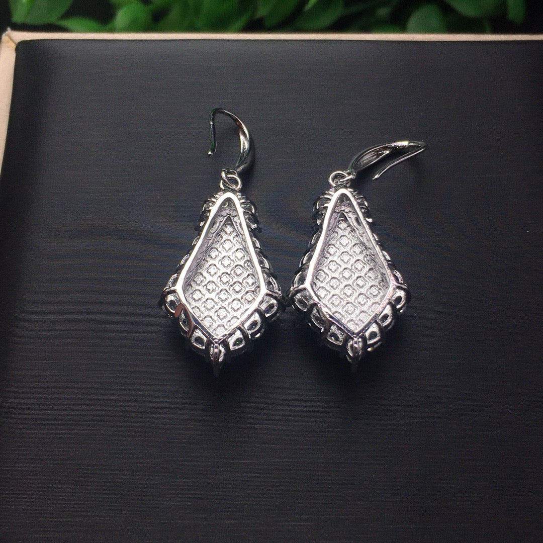 Ice Green Jade Earrings