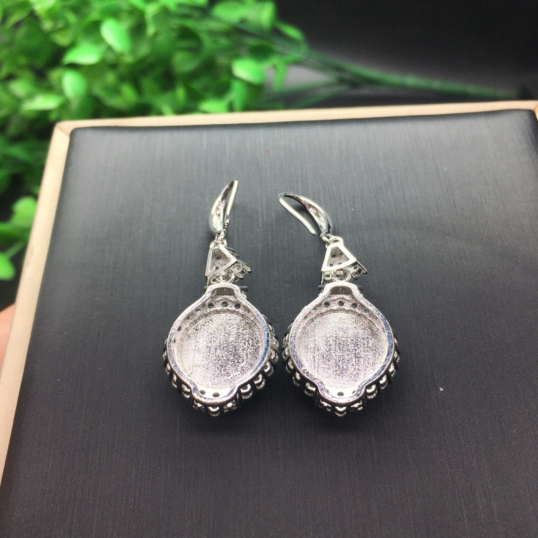 Ice Green Jade Earrings Round Peace Plate