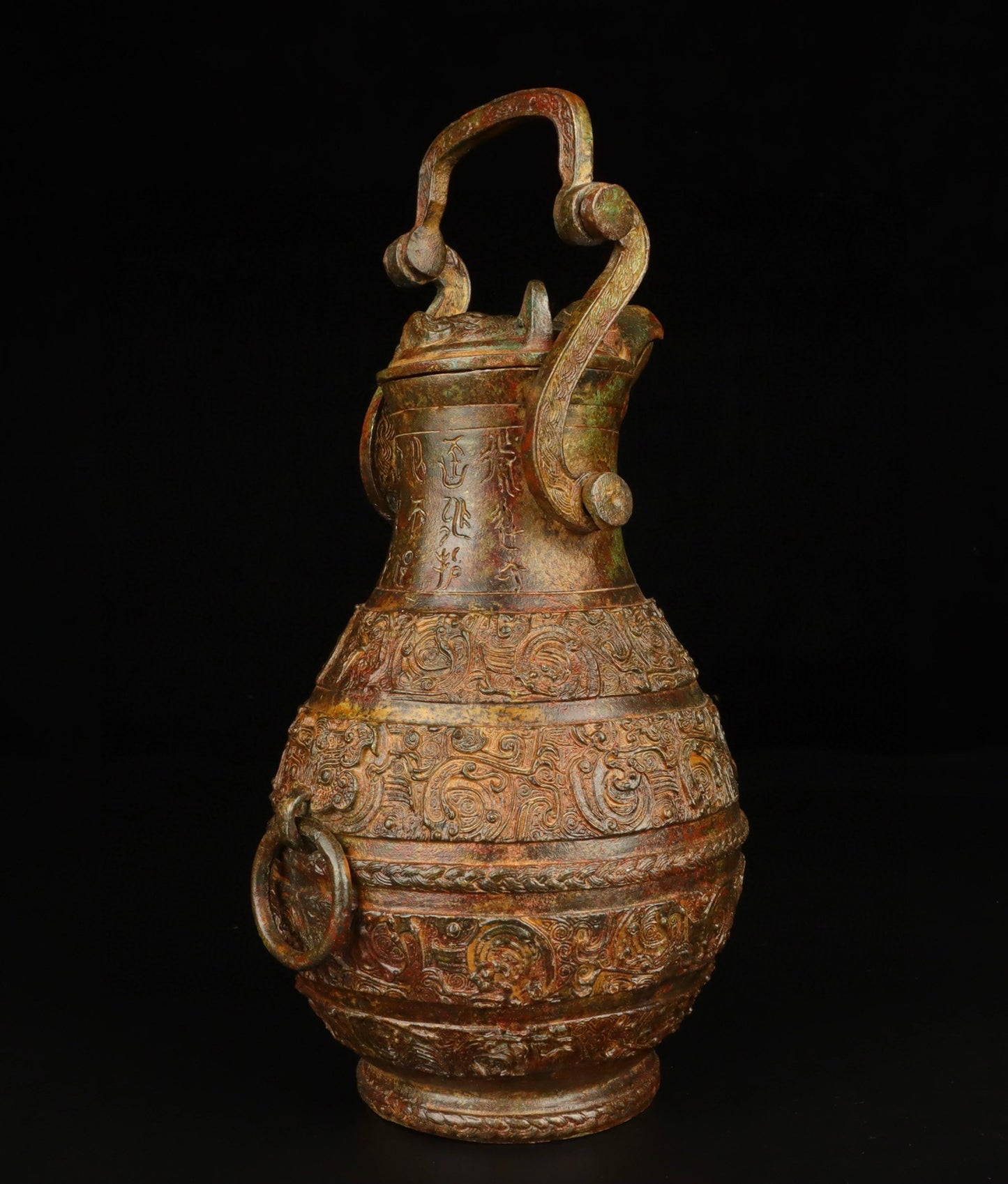 Chinese antique bronze eagle lifting beam