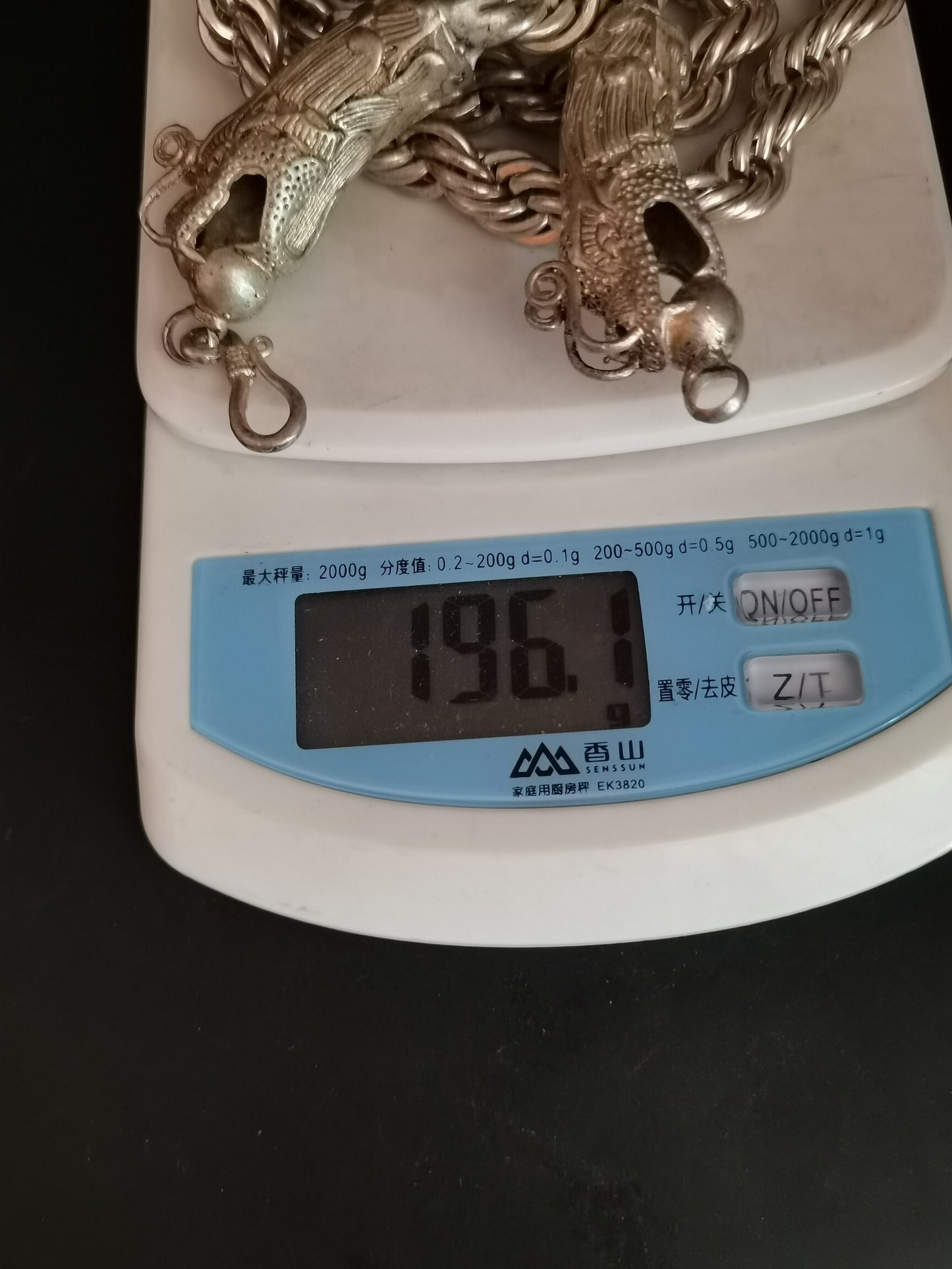Chinese Antique Silver Dragon Necklace