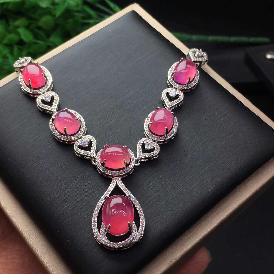 Ice Water Red Jade Necklace