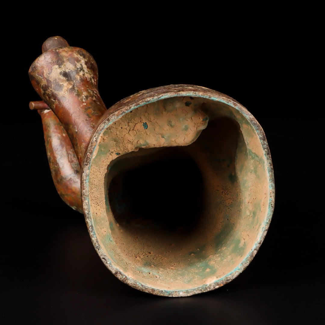 Chinese antique bronze drummer