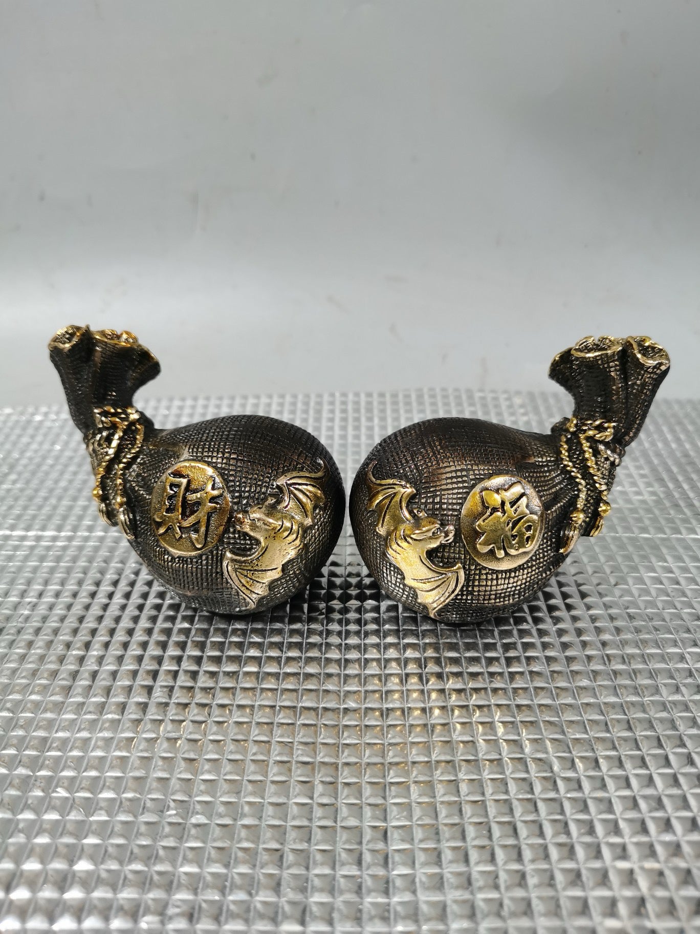 Chinese antique pure copper gilded lucky bag