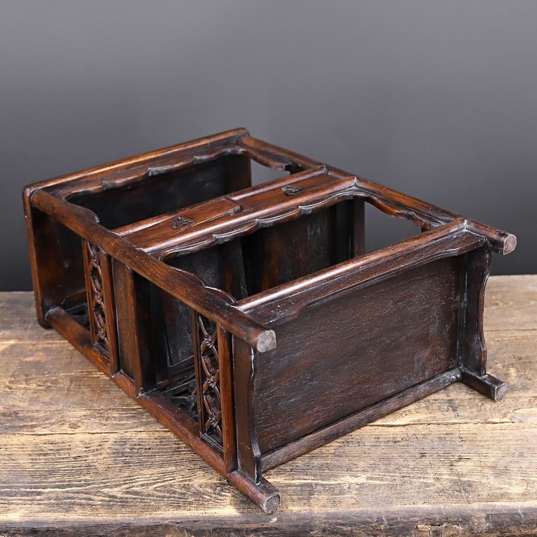 Chinese antique rosewood carved tea cabinet