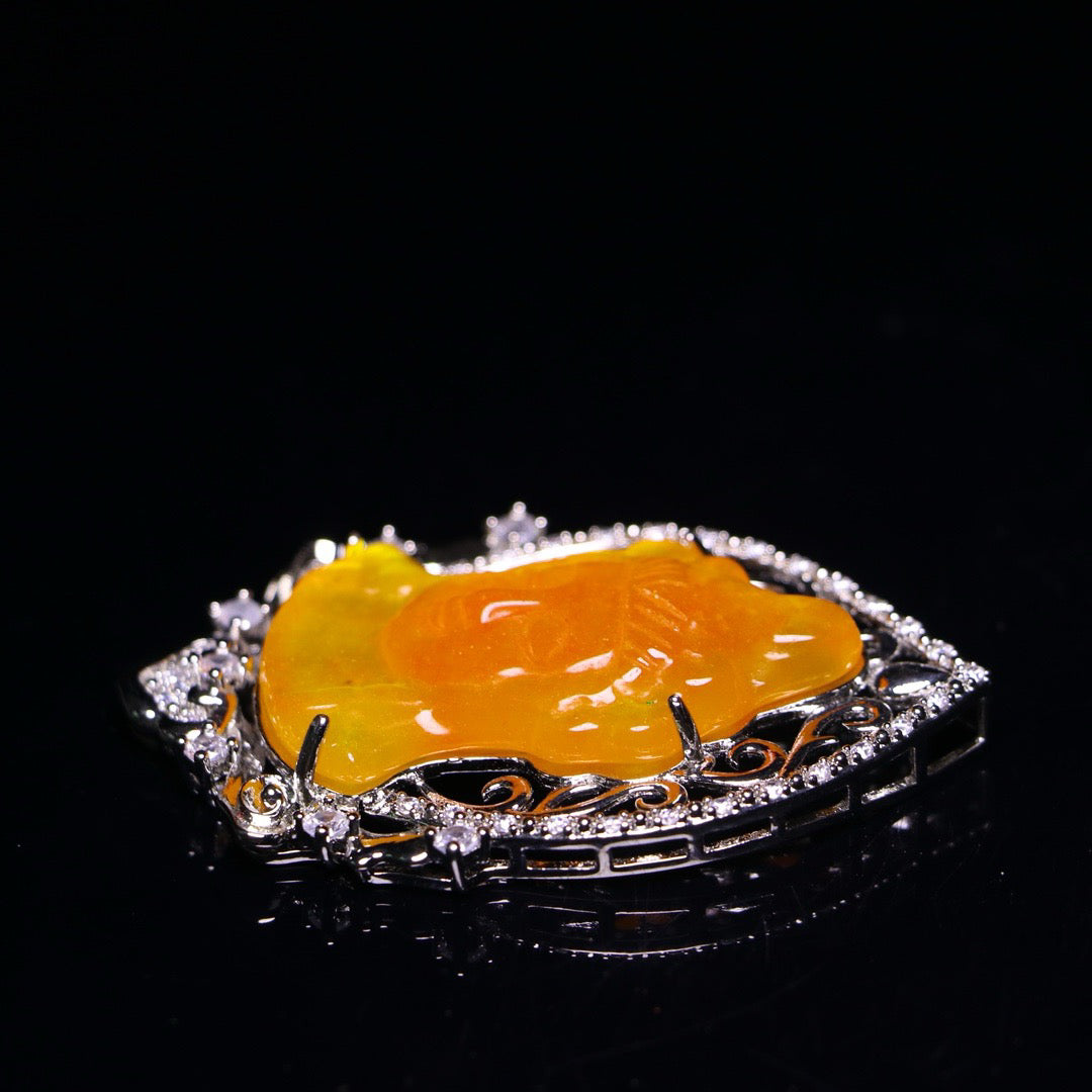 Perfect High Ice Guanyin Jade Plaque