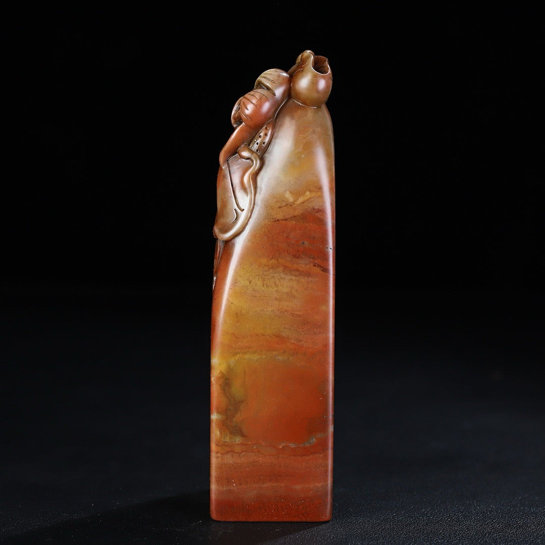 Chinese Antique Shoushan Stone First Class Clean Lotus Seal