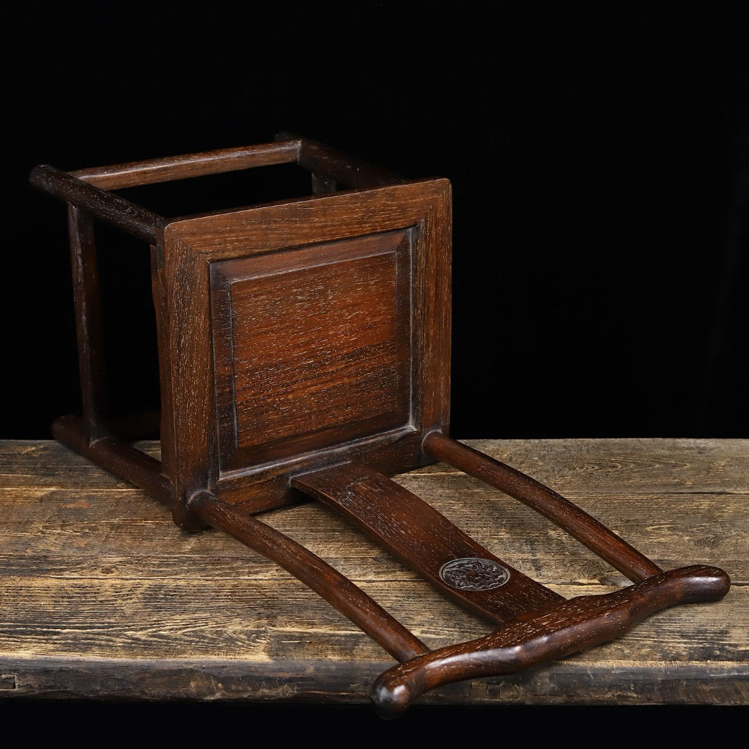 Chinese antique pear wood carved children's chairs