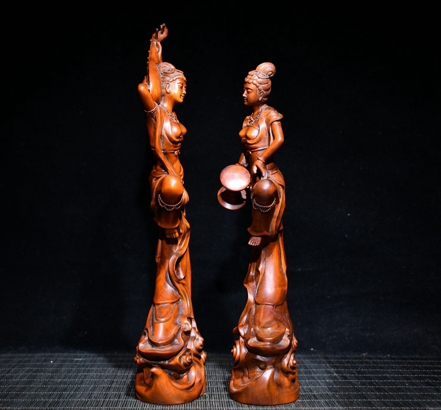 Collected Huangyang Wood Exquisite Carving of Dunhuang Flying Beauty