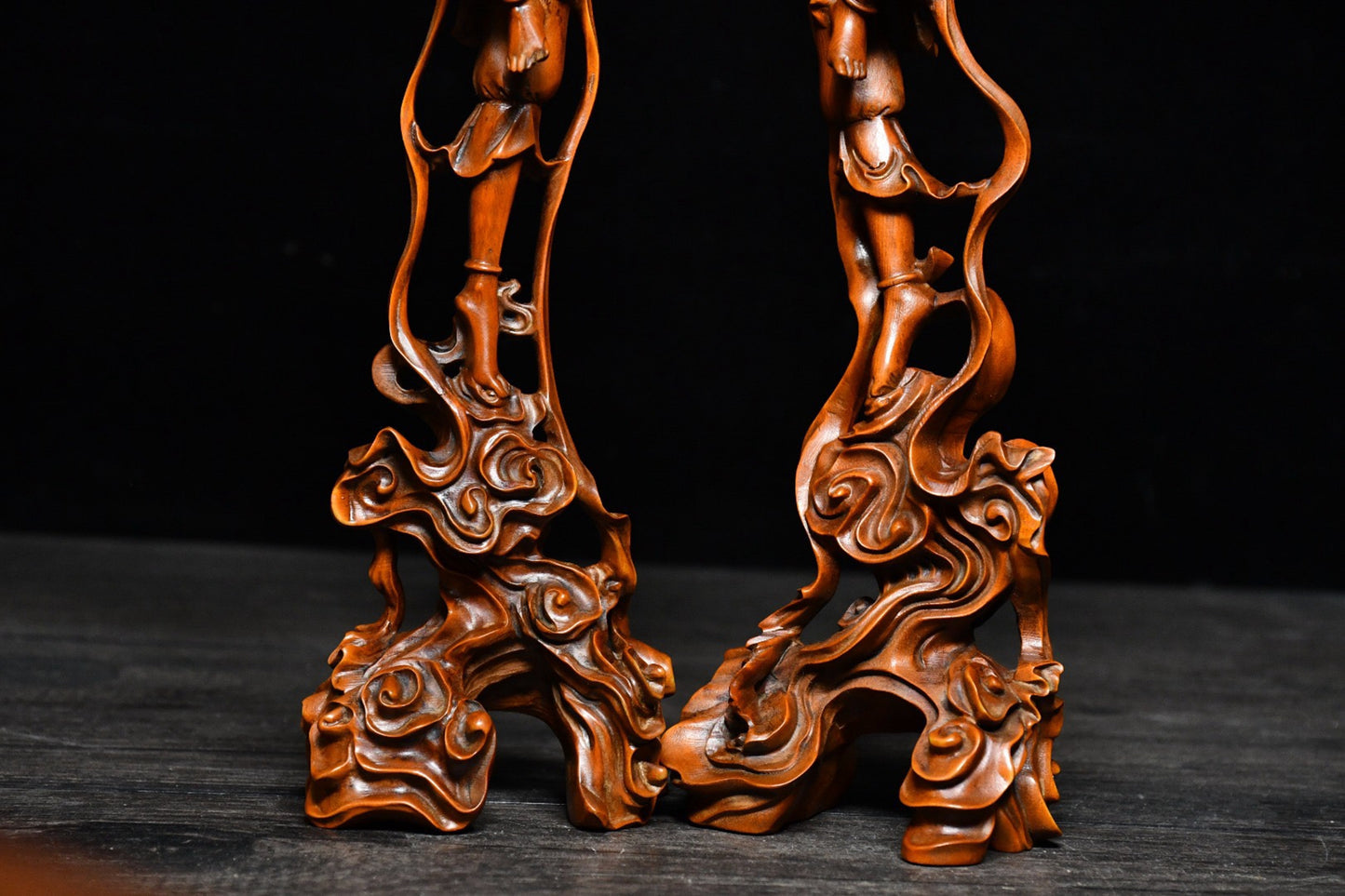 Collection of boxwood flying fairy pair ornaments