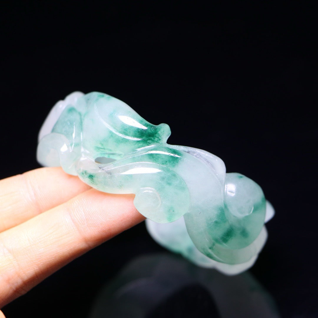 Perfect High Ice Jade Carved Bracelet