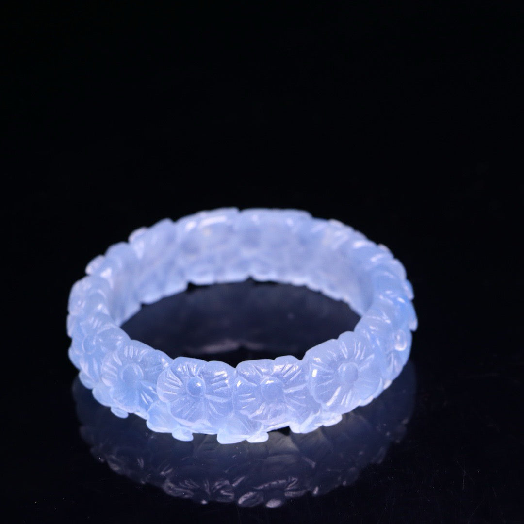 Perfect High Ice Jade Carved Bracelet
