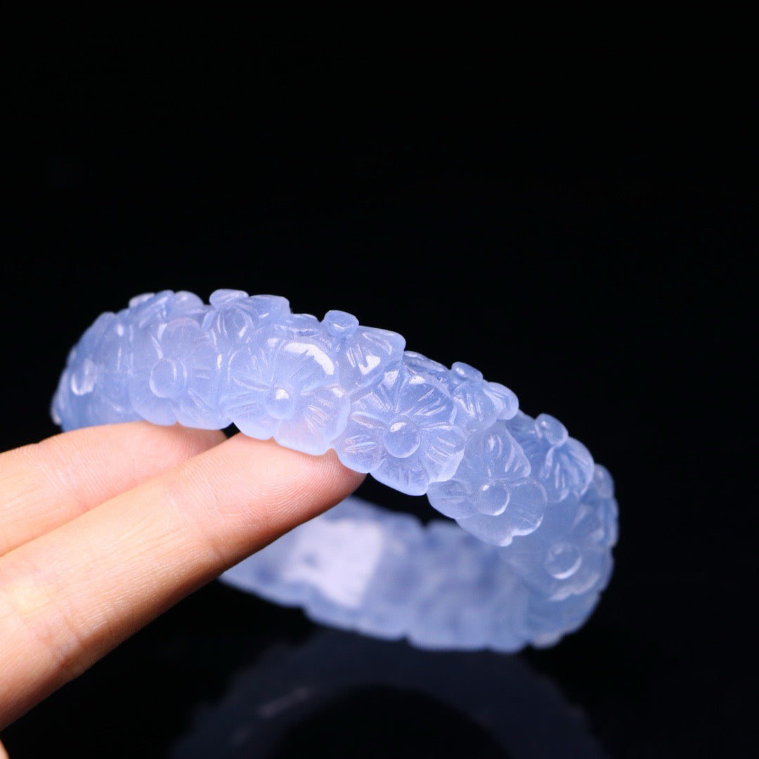 Perfect High Ice Jade Carved Bracelet